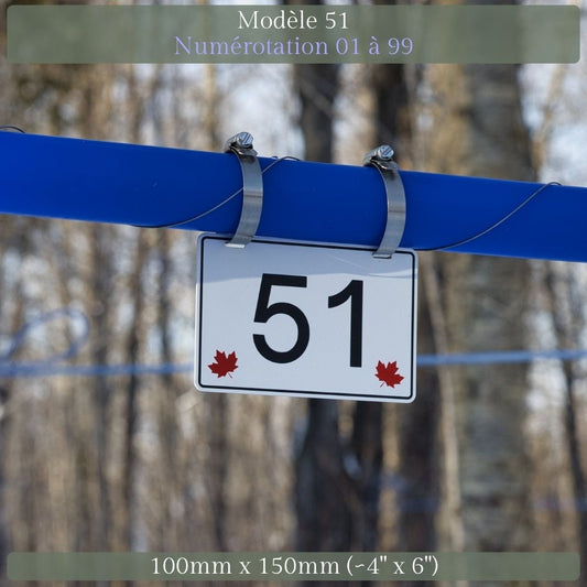 Pancarte tubulure - Modèle 51 (4"x6") - Numérotation standard