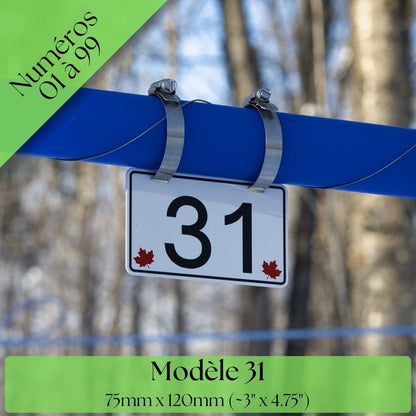 Pancarte tubulure - Modèle 31 (3"x5") - Numérotation standard