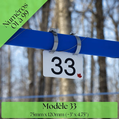 Pancarte tubulure - Modèle 33 (3"x5") - Numérotation standard