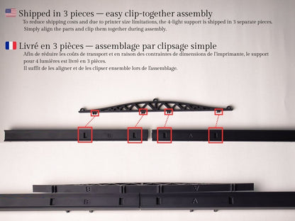 Support pour lumières Barrina T8 42W (4 lumières)