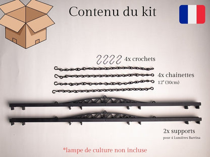 Support pour lumières Barrina T8 42W (4 lumières)