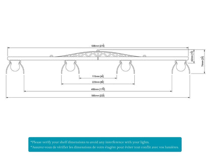 Support pour lumières Barrina T8 42W (4 lumières)