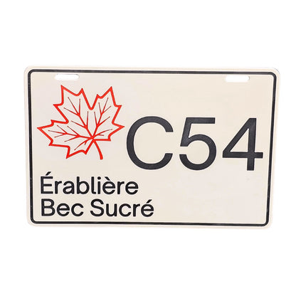 Pancarte tubulure - Modèle C-54 (4"x6") - Numérotation personnalisée