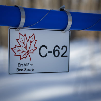 Pancarte tubulure - Modèle C-62 (5"x8") - Numérotation personnalisé