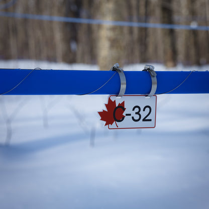 Pancarte tubulure - Modèle C-32 (3"x6") - Numérotation personnalisée