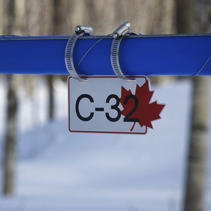 Pancarte tubulure - Modèle C-32 (3"x6") - Numérotation personnalisée