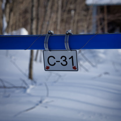 Pancarte tubulure - Modèle C-31 (3"x5") - Numérotation personnalisée