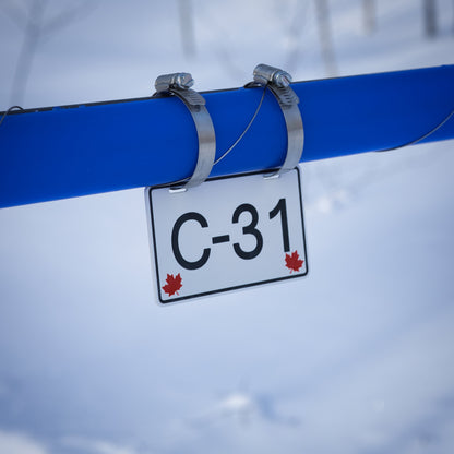 Pancarte tubulure - Modèle C-31 (3"x5") - Numérotation personnalisée