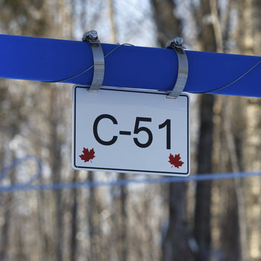 Pancarte tubulure - Modèle C-51 (4"x6") - Numérotation personnalisée